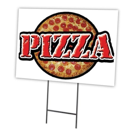 Signmission Pizza Yard Sign & Stake outdoor plastic coroplast window, C-2436 Pizza C-2436 Pizza